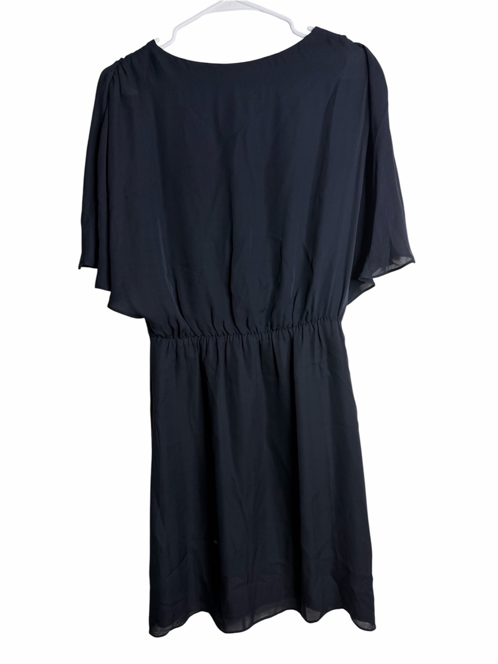 Alice & Olivia Navy Flutter Sleeve Mini Dress – V‑Neck Fit & Flare Medium - Picture 3 of 6